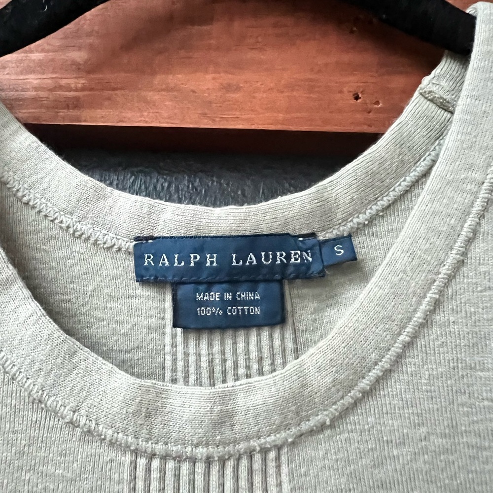 Ralph Lauren Elegant Muted Olive Green Cotton High Neck Tank Top Size Small - Picture 2 of 6